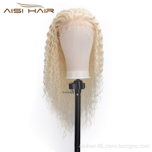 Aisi Hair 13x6 Long Wavy Blonde Wig Afro Kinky Curly Lace Frontal Wig Deep Wave Cosplay Front Lace Hair Wigs For Black Women
